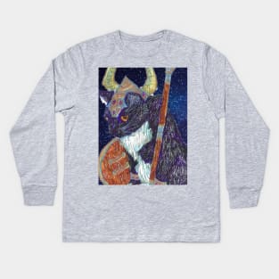 Viking Tuxedo Cat Kids Long Sleeve T-Shirt